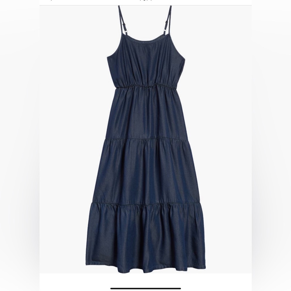 Love, Fire Kids Sleeveless Chambray Tiered Dress girls size 10-12